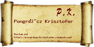 Pongrácz Krisztofer névjegykártya